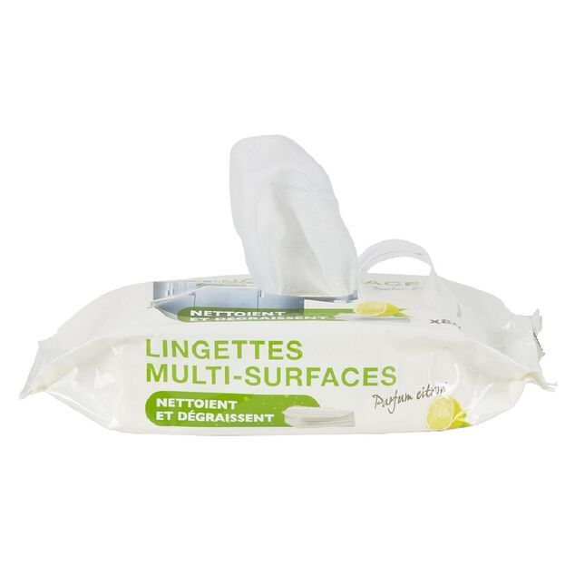 Lingettes nettoyantes multi surface citron x80