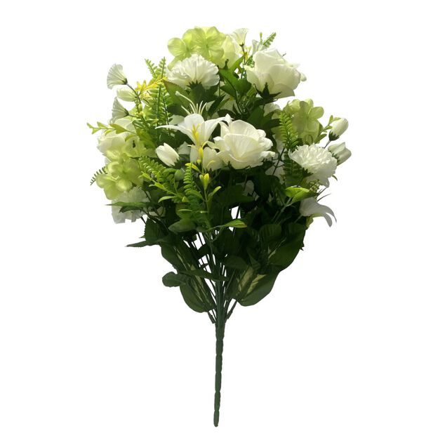 Fleur artificielle piquet hortensia/rose/lys blanc &Oslash;40xH70cm