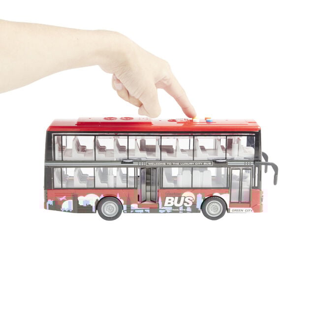 Bus sonore et lumineux double niveau gris