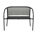 Banc de jardin Mac&eacute;o acier et textil&egrave;ne noir 103x58xH75cm