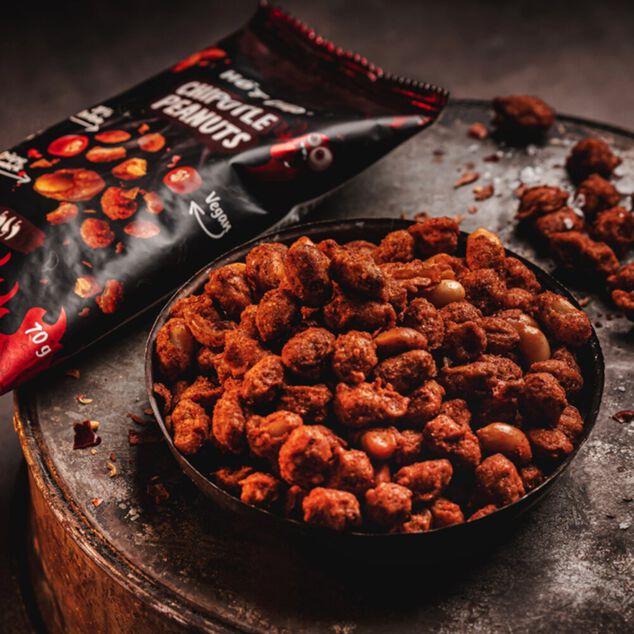 Cacahu&egrave;tes piquantes Hot Chip crispy &eacute;pic&eacute;es saveur piment chipotle 70gr