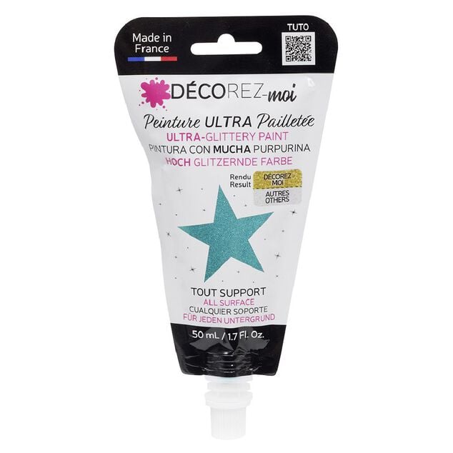 Peinture paillette bleu turquoise 80ml