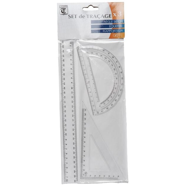 R&egrave;gle &eacute;querre et rapporteur