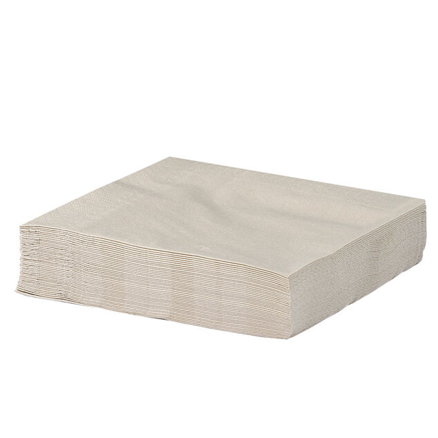 Serviette carr&eacute; unie blanc lin 2 plis en papier x50