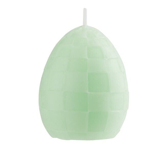 Bougie forme oeuf d&eacute;cor&eacute; pastel &Oslash;5xH7cm (4 mod&egrave;les)
