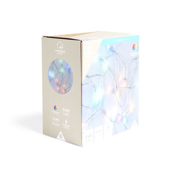 Guirlande lumineuse diamant 140LED multicolores 13,9m