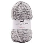 Pelote acrylique laine Cheval Blanc fil épais mélange Taïga 413 gris