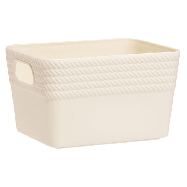 Bo&icirc;te plastique beige 14x11xH8,5cm