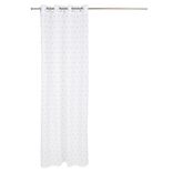 Voilage blanc avec pompons bleus 100% polyester 140x240cm