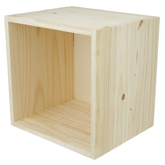 Cube de rangement 1 case pin naturel