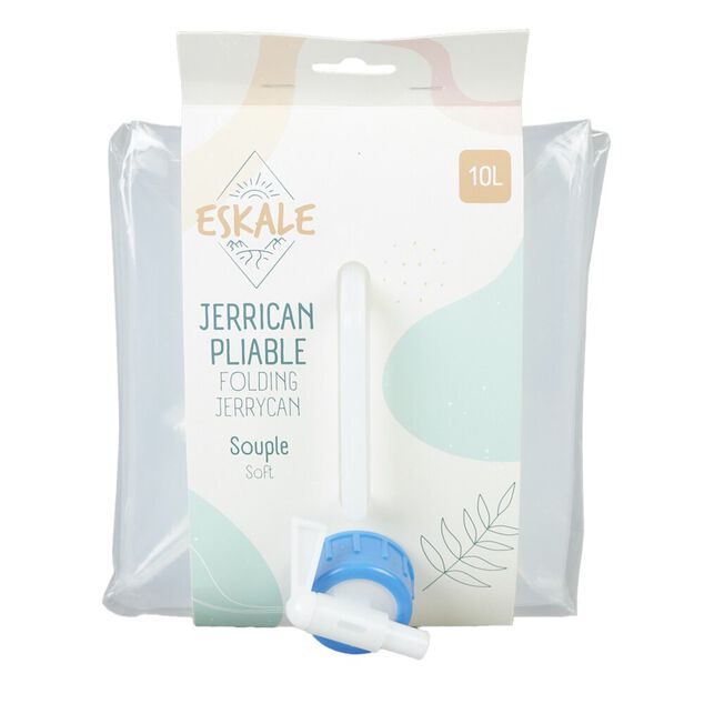 Jerrican 10L bidon &agrave; eau pliable en plastique souple 20x20xH24cm