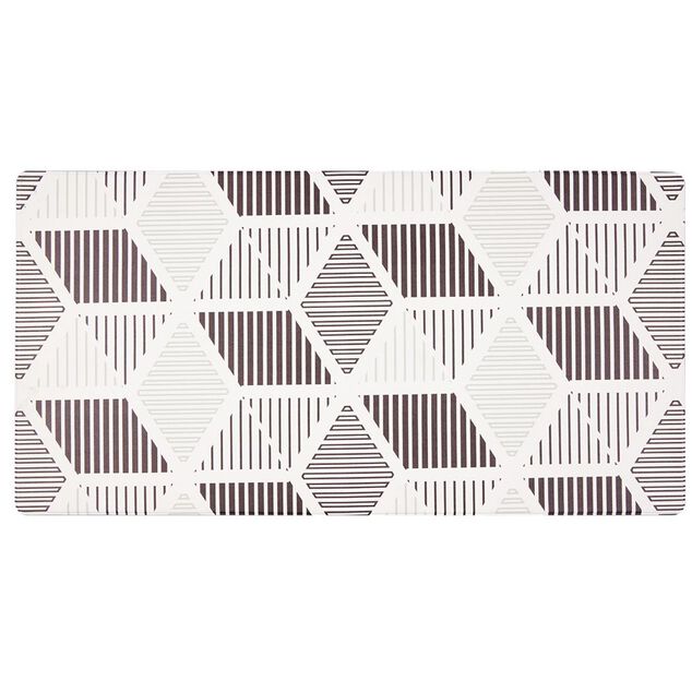 Tapis vinyle confort imprim&eacute; noir et blanc 100x50cm