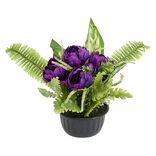 Pot pivoine artificiel H50cm violet