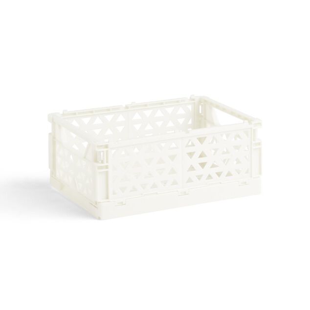 Caisse pliable polypropyl&egrave;ne 17x12x7.5cm gris pastel