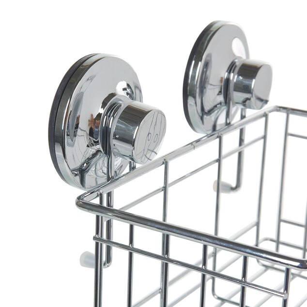 Panier de douche &agrave; ventouse inox
