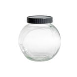 Pot en verre transparent avec couvercle plastique - 16x11,5xH.16cm