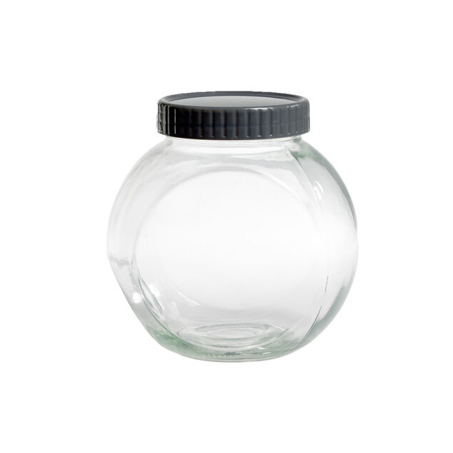 Pot en verre transparent avec couvercle plastique - 16x11,5xH.16cm