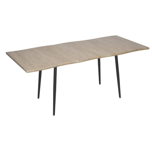 Table extensible Fabrik bois naturel et m&eacute;tal noir 140x80xH75cm