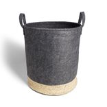 Pani&egrave;re jacinthe d'eau feutrine beige et gris fonc&eacute; &Oslash;35xH40cm