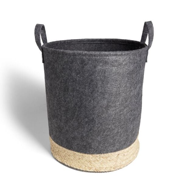 Pani&egrave;re jacinthe d'eau feutrine beige et gris fonc&eacute; &Oslash;35xH40cm