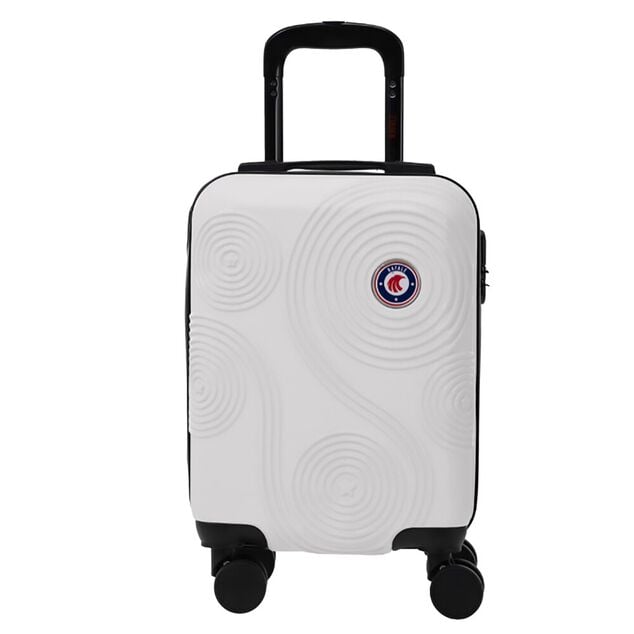 Valise cabine rigide 4 roues plastique ABS blanc 45x35xH50cm