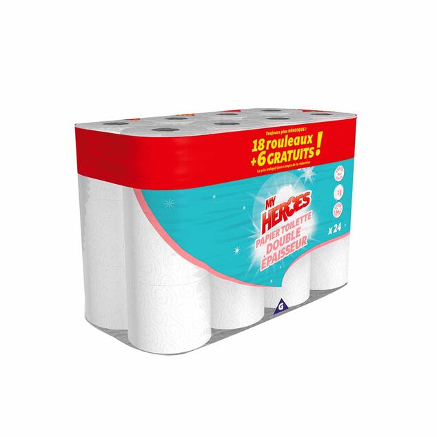 Papier toilette double &eacute;paisseur x 24