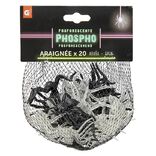 Araign&eacute;e phosphorescente d&eacute;coration Halloween x20