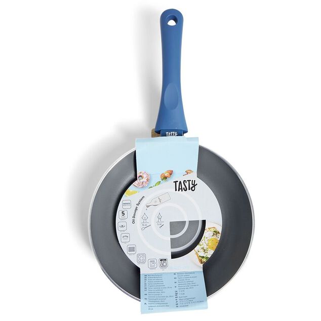 Poêle tous feux Ø28cm aluminium gris et bleu