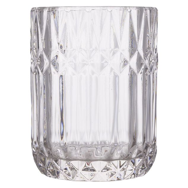 Gobelet en verre effet cristallin transparent &Oslash;8xH10,5cm
