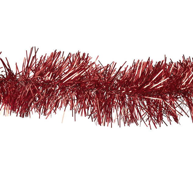 Guirlande de No&euml;l &agrave; brins scintillants Rouge 4 m