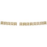 Guirlande anniversaire Happy Birthday papier kraft th&egrave;me nature 2,5m