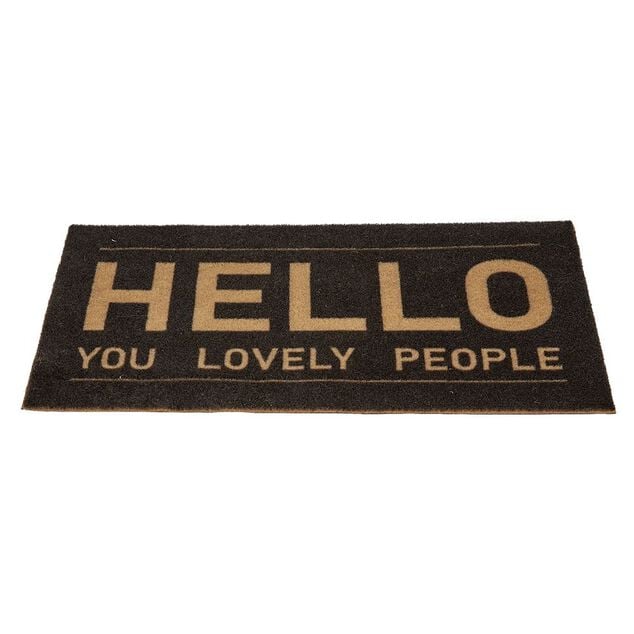 Paillasson ext&eacute;rieur HELLO noir et marron 45x75cm