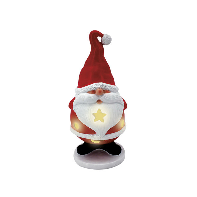 P&egrave;re No&euml;l lumineux solaire LED blanc chaud H31cm