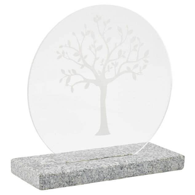 Plaque fun&eacute;raire arbre de vie 20x8xH22cm