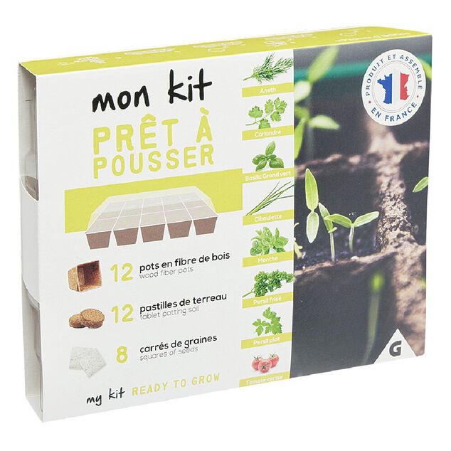 Kit serre plantes aromatiques pr&ecirc;t &agrave; pousser