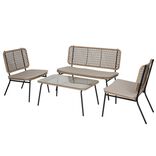 Salon de jardin 4 personnes Bali marron naturel