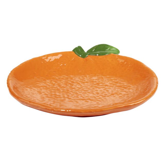 Assiette de pr&eacute;sentation dolomite forme orange &Oslash;15cm