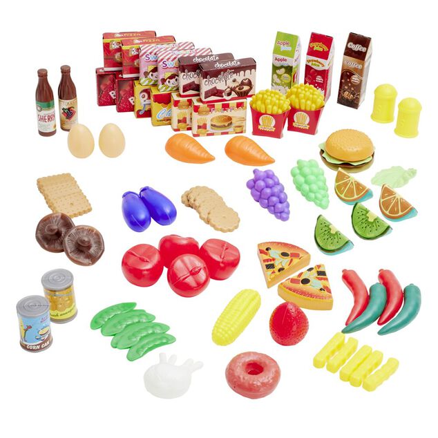 Dinette gourmande 80 pi&egrave;ces plastique multicolore