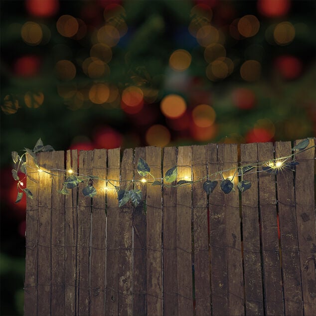 Guirlande lumineuse feuille artificielle 50 microLED 4,9 m