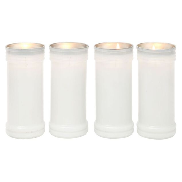 Bougie fun&eacute;raire blanc H14cm x4