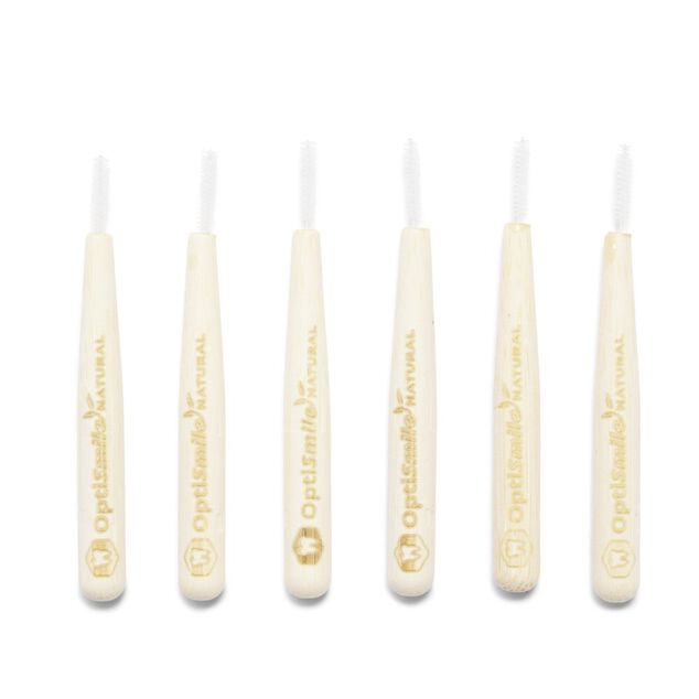 Lot de 6 brossettes interdentaires 2mm manche bambou