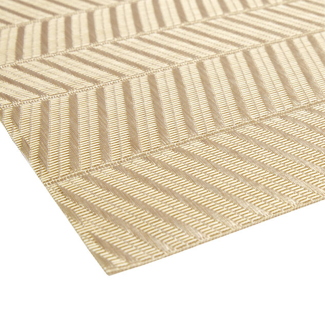 Set de table rectangulaire PVC 30x45cm motif chevron beige et marron