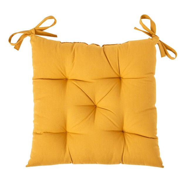 Dessus de chaise matelass&eacute; jaune moutarde Dolce Vita