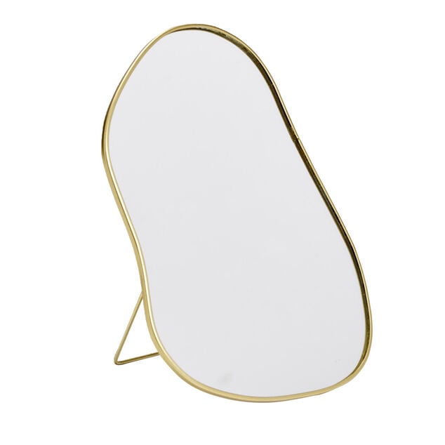 Miroir forme organique contour doré 15x20cm