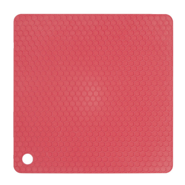 Dessous de plat carr&eacute; en silicone 18x18cm - 2 coloris