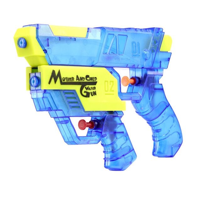 Pistolet &agrave; eau 2en1 plastique color&eacute; 4x23cm (2 mod&egrave;les orange ou bleu)