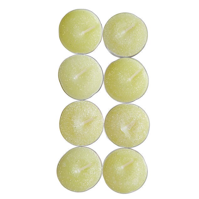 Bougie chauffe plat paillet&eacute;e blanche x 8