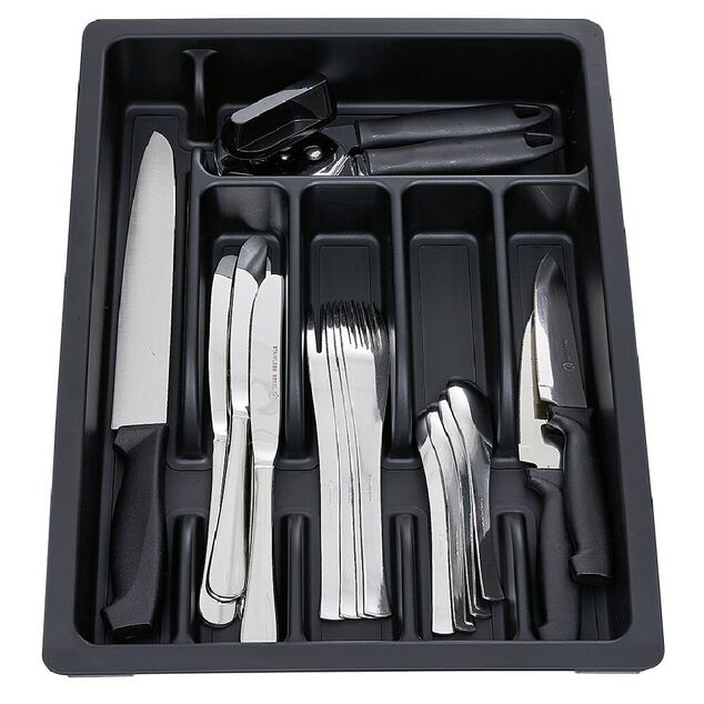 Range couverts extensible plastique noir