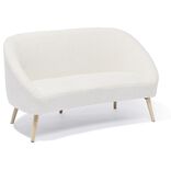 Canapé Joseph curly effet laine bouclée blanc  - L137xP69xH79 d