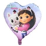 Ballon Gabby Chat aluminium forme coeur 11,5x15,5cm
